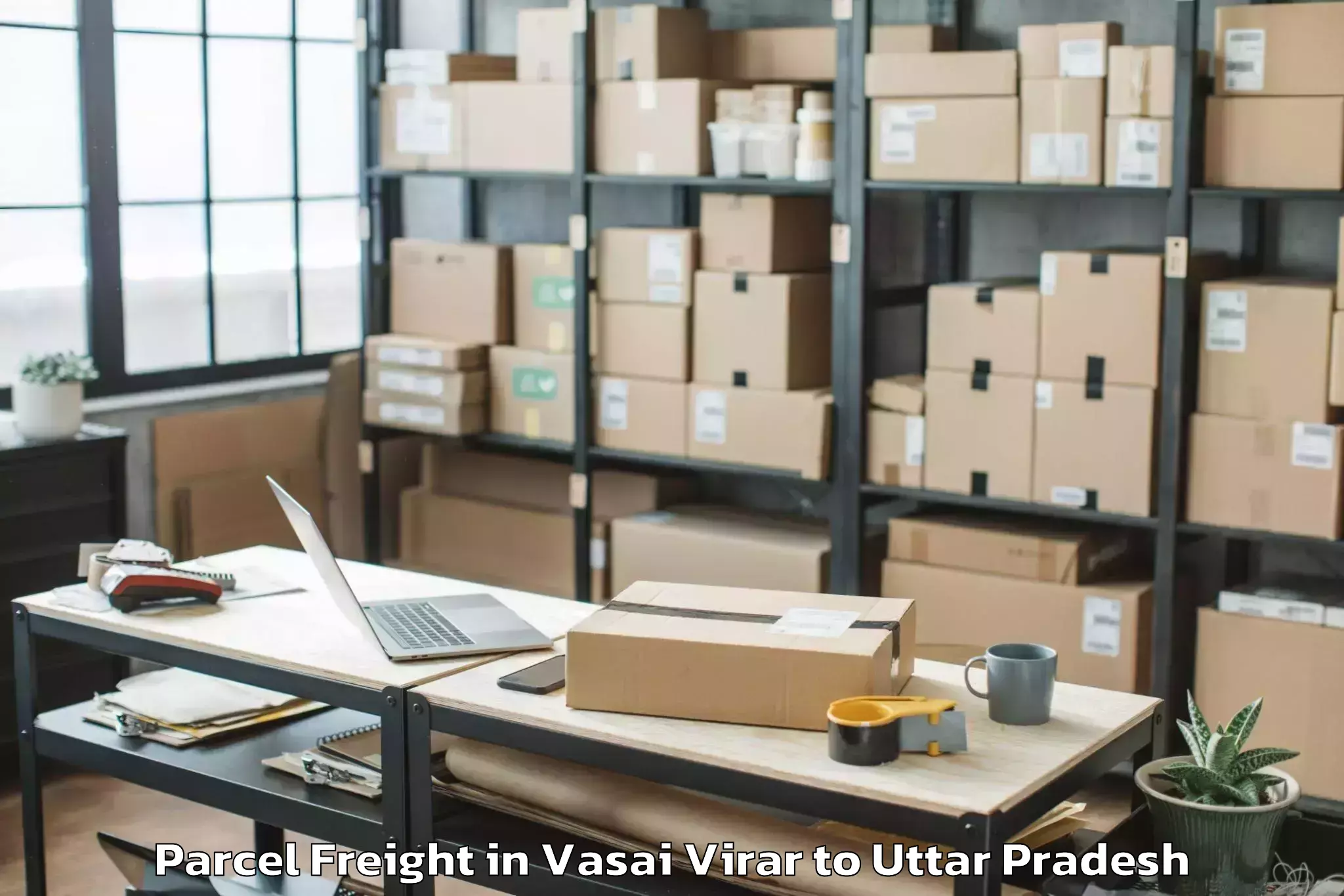 Top Vasai Virar to Monad University Hapur Parcel Freight Available